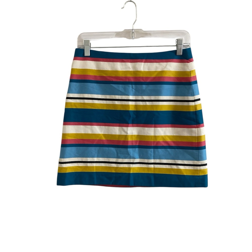 Ann Taylor Loft Mini Skirt Petites 4P Lined Multicolor Striped A-Line NWOT